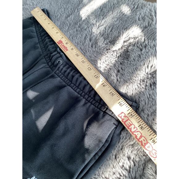 Nike Logo swoosh sweat shorts women's size large cotton blend drawstring black - Picture 6 of 9